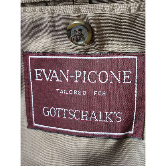 Evan Picone Men’s Brown Wool Tweed Sport Coat Blazer Brown Mens Size 44L - Picture 4 of 6